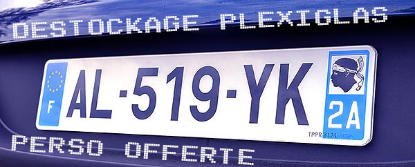 Promotion sur les plaques d'immatriculation pour AUTO