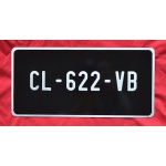 Plaque Immatriculation Noire US Auto 305 x 150 bord alu - Petits caractères