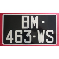 Plaque Immatriculation Noire Auto 320x180