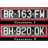 Plaque Immatriculation Noire Auto 455 x 100