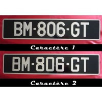 Plaque Immatriculation Noire Auto 520 x 110