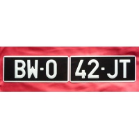 Plaque Immatriculation Noire Auto 2x275x110