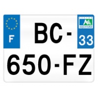 plaque immatriculation moto Bordeaux Gironde