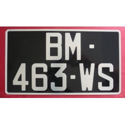 Plaque Immatriculation Noire Auto 320x180