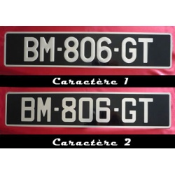 Plaque Immatriculation Noire Auto 520 x 110