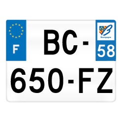 plaque mineralogique 58 nievre pour moto