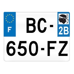 plaque immatriculation corse 2b pour moto