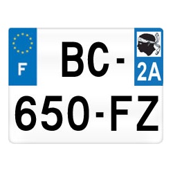 plaque immatriculation corse 2a moto