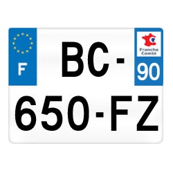 plaque immatriculation moto perso 90