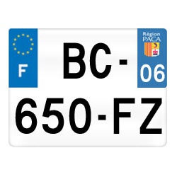 Plaque immatriculation moto 06