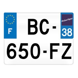 plaque immat moto 38