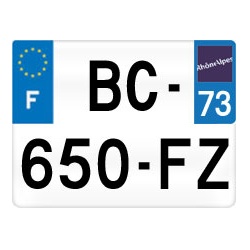 plaque immatriculation moto personnalisée 73
