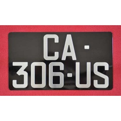plaque immatriculation noire us 30x17